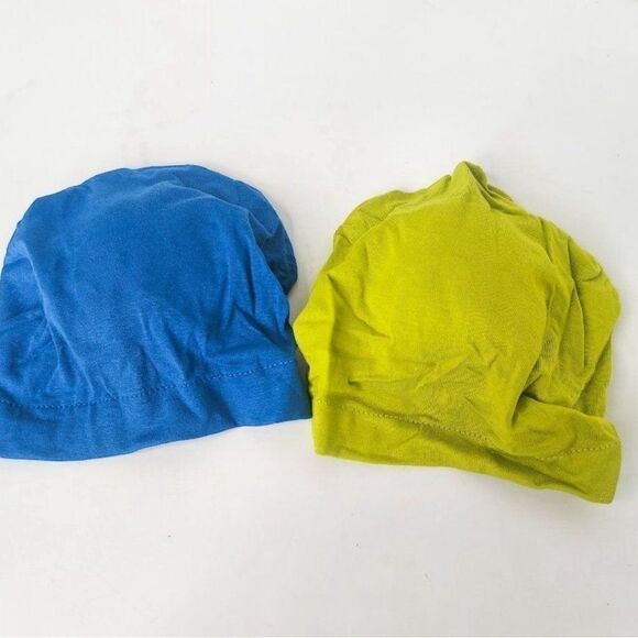 Adorable Brand New Turban Wrap Hat for Baby Royal Blue Citron Green Soft Stretch - Picture 2 of 3
